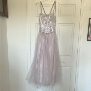 Vintage 2000s Elegant Silver and Lavender Gown